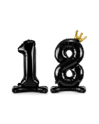 Standing foil balloon Number ''18'', 84 cm, black