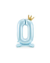  Standing foil balloon Number ''0'' , 84 cm, sky-blue