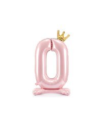  Standing foil balloon Number ''0'' , 84 cm, light pink