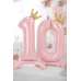  Standing foil balloon Number ''0'' , 84 cm, light pink