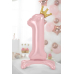 Standing foil balloon Number ''1'' , 84 cm, light pink