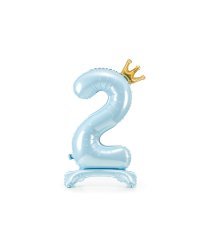  Standing foil balloon Number ''2'' , 84 cm, sky-blue