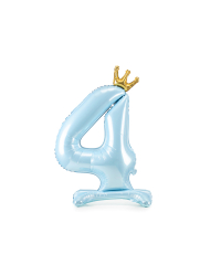  Standing foil balloon Number ''4'' , 84 cm, sky-blue