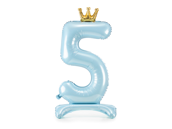  Standing foil balloon Number ''5'' , 84 cm, sky-blue