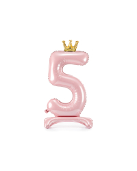  Standing foil balloon Number ''5'' , 84 cm, light pink