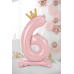  Standing foil balloon Number ''6'' , 84 cm, light pink