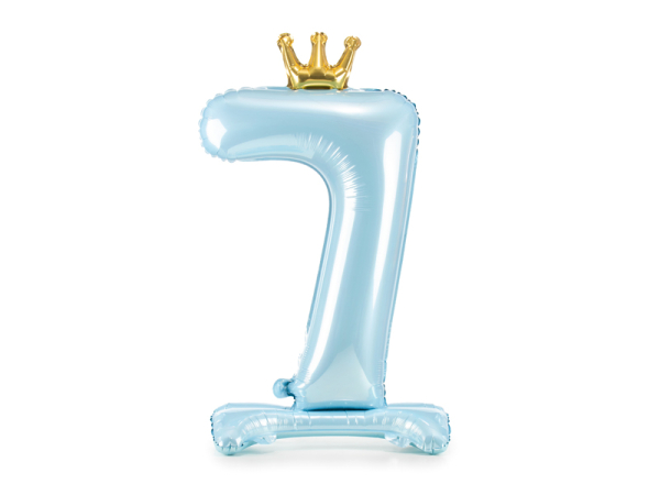  Standing foil balloon Number ''7'' , 84 cm, sky-blue