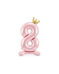  Standing foil balloon Number ''8'' , 84 cm, light pink