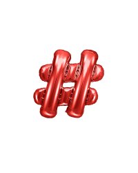 Foil Balloon sign ''#'', 35cm, red