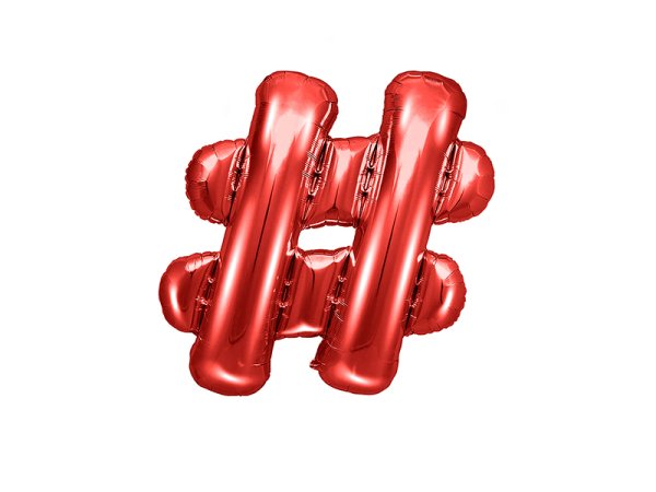 Foil Balloon sign ''#'', 35cm, red