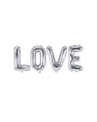 Foil Balloon Love, 140x35cm, silver