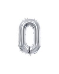 Foil Balloon Number ''0'', 86cm, silver