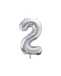 Foil Balloon Number ''2'', 86cm, silver