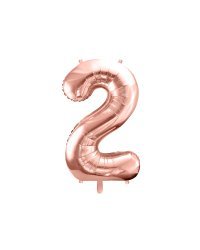 Foil Balloon Number ''2'', 86cm, rose gold