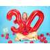 Foil Balloon Number ''3'', 86cm, red