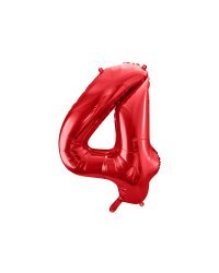 Foil Balloon Number ''4'', 86cm, red