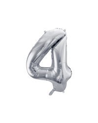 Foil Balloon Number ''4'', 86cm, silver