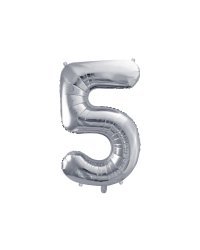 Foil Balloon Number ''5'', 86cm, silver