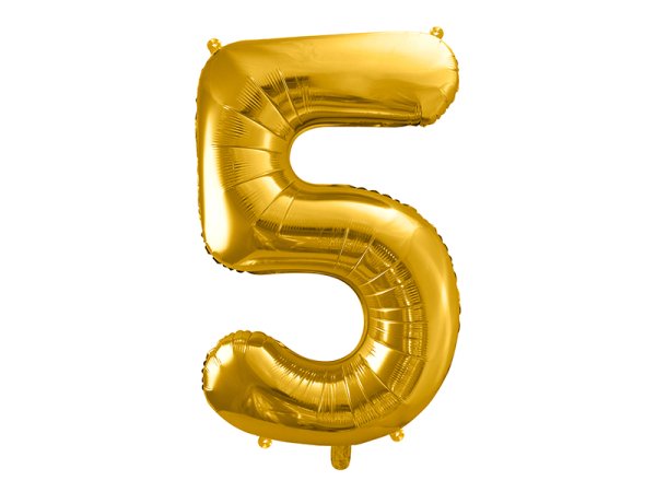 Foil Balloon Number ''5'', 86cm, gold