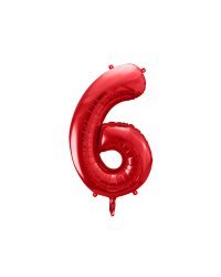 Foil Balloon Number ''6'', 86cm, red