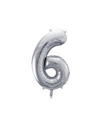 Foil Balloon Number ''6'', 86cm, silver