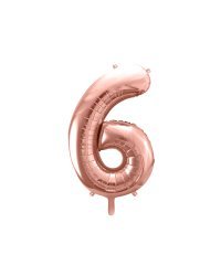 Foil Balloon Number ''6'', 86cm, rose gold