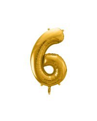 Foil Balloon Number ''6'', 86cm, gold