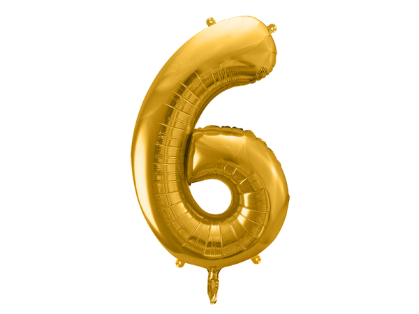 Foil Balloon Number ''6'', 86cm, gold