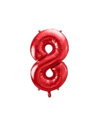 Foil Balloon Number ''8'', 86cm, red