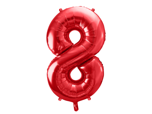 Foil Balloon Number ''8'', 86cm, red