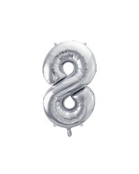 Foil Balloon Number ''8'', 86cm, silver