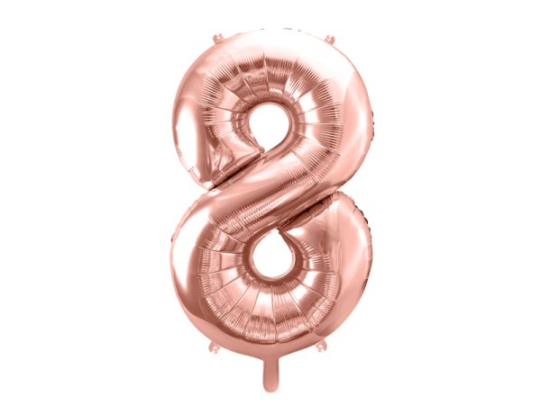 Foil Balloon Number ''8'', 86cm, rose gold