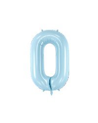 Foil Balloon Number ''0'', 86cm, light blue