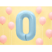 Foil Balloon Number ''0'', 86cm, light blue