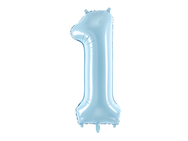 Foil Balloon Number ''1'', 86cm, light blue