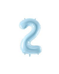 Foil Balloon Number ''2'', 86cm, light blue