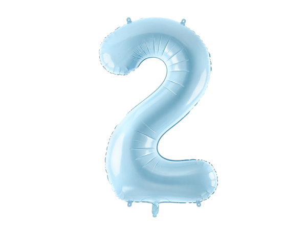 Foil Balloon Number ''2'', 86cm, light blue