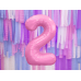 Foil Balloon Number ''2'', 86cm, pink