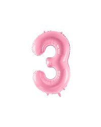 Foil Balloon Number ''3'', 86cm, pink