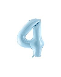 Foil Balloon Number ''4'', 86cm, light blue