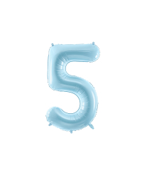 Foil Balloon Number ''5'', 86cm, light blue