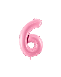 Foil Balloon Number ''6'', 86cm, pink