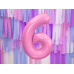 Foil Balloon Number ''6'', 86cm, pink