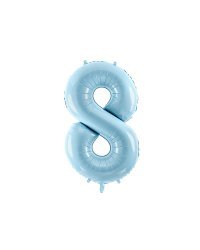 Foil Balloon Number ''8'', 86cm, light blue