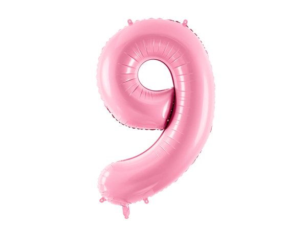 Foil Balloon Number ''9'', 86cm, pink