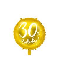 Foil Balloon 30th Birthday, gold, 45 cm