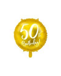 Foil Balloon 50th Birthday, gold, 45 cm