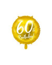 Foil Balloon 60th Birthday, gold, 45 cm