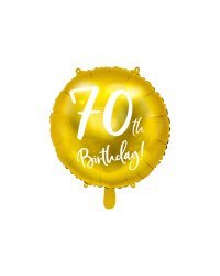 Foil Balloon 70th Birthday, gold, 45cm