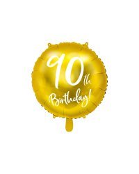 Foil Balloon 90th Birthday, gold, 45cm